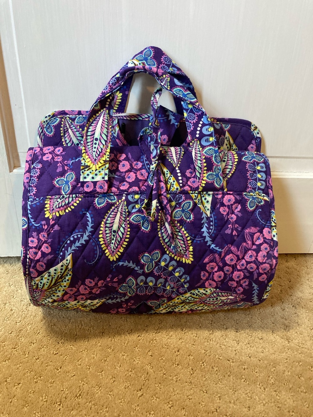 Vera Bradley Purple Floral Quilted Cosmetic Pouch - Picture 4 of 4